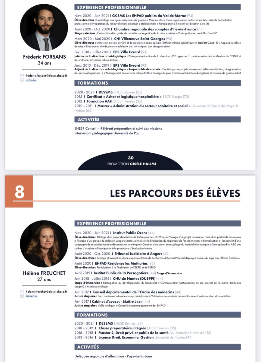 #RECRUTEZUNED3S 
🏁 DERNIÈRE LIGNE DROITE POUR LA REMONTÉE DES POSTES AU 08 AOÛT 
👉Découvrez aujourd’hui le profil d’Hélène FREUCHET et de <a href="/f_forsans/">Frédéric Forsans</a> qui ont respectivement réalisé leur stage à l’Institut Public Ocens (44) et au sein GCSMS Les EHPAD publics du Val de Marne (94)