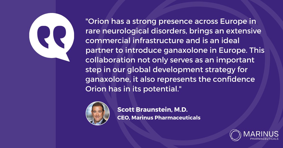Furthering our commitment to advancing innovative treatment options for patients with seizure disorders, Marinus is thrilled to announce its exclusive collaboration with <a href="/OrionPharma/">Orion Pharma</a> for European commercialization of investigational ganaxolone. 

businesswire.com/news/home/2021…