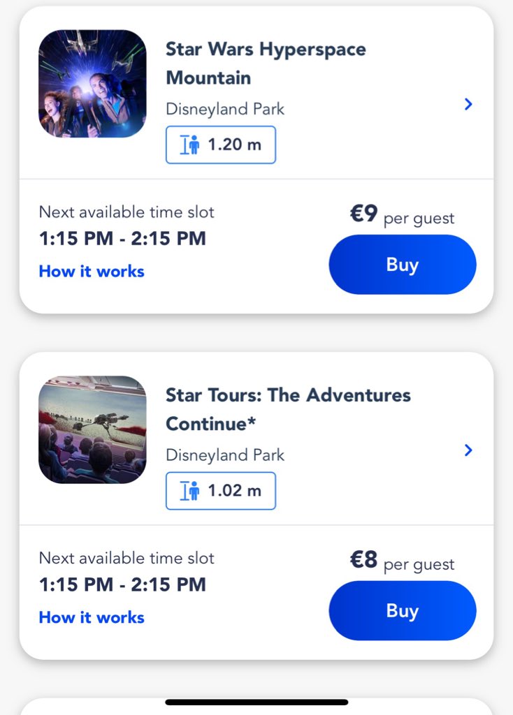 WDWNT's tweet photo. The prices per attraction for Premier Access today at Disneyland Paris: https://t.co/a1Wlqwrq9O