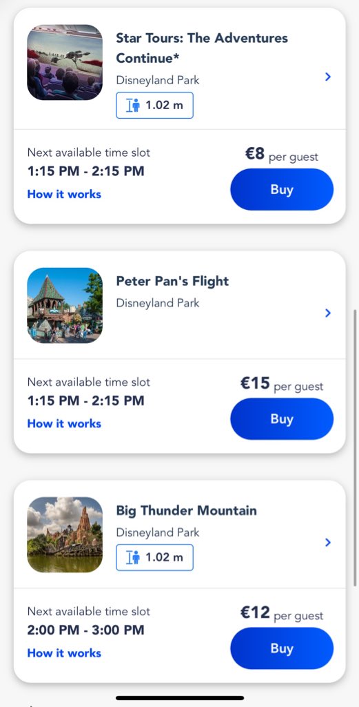 WDWNT's tweet photo. The prices per attraction for Premier Access today at Disneyland Paris: https://t.co/a1Wlqwrq9O