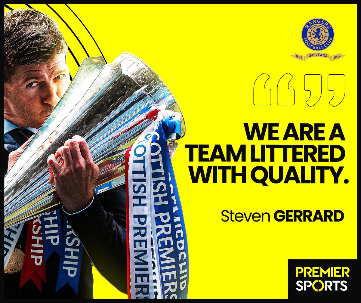 🔵 𝗦𝘁𝗲𝘃𝗲𝗻 𝗚𝗲𝗿𝗿𝗮𝗿𝗱 knows exactly what he has in this <a href="/RangersFC/">Rangers Football Club</a> team 🙌 

📺 Watch Malmo v Rangers 𝙚𝙭𝙘𝙡𝙪𝙨𝙞𝙫𝙚𝙡𝙮 𝙡𝙞𝙫𝙚 on Premier Sports tonight from 5.30pm: bit.ly/3zpDiXe