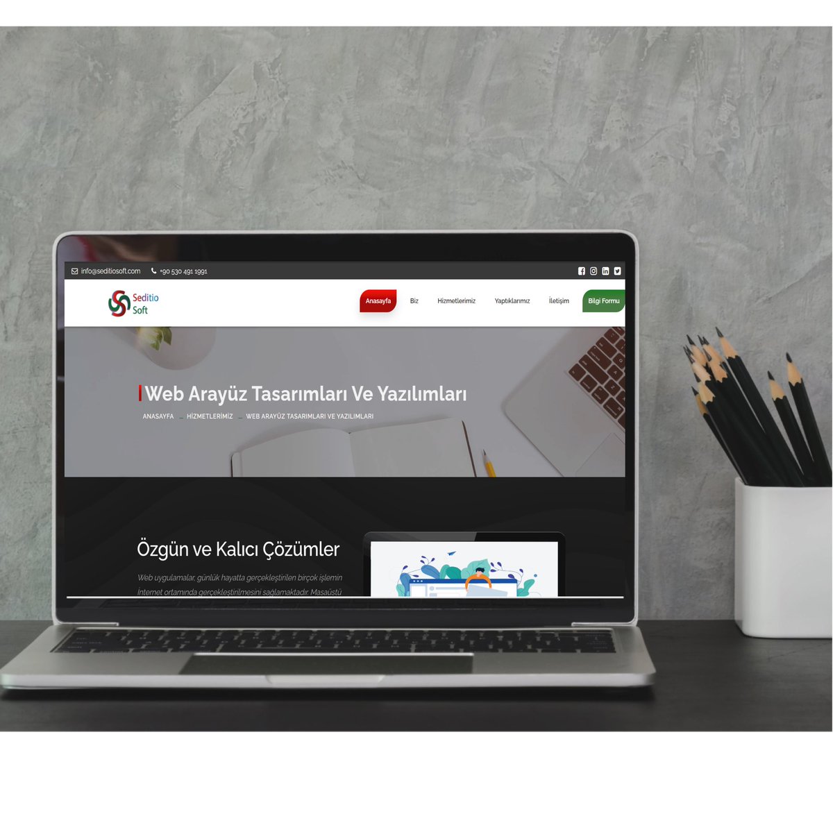 SeditioSoft's tweet photo. Çarpıcı ve özgün ara yüz tasarımlarımız ile farklılık oluştururken arka planda kullandığımız son teknolojiler ile sizlere sorun oluşturmayacak ürünler ortaya çıkarıyoruz. Tek tıkla bizimle iletişime geçebilirsiniz. Link profilimizde.
.
.
#web #Websites #webtoon #webdeveloper https://t.co/Lwg8fb5fVQ