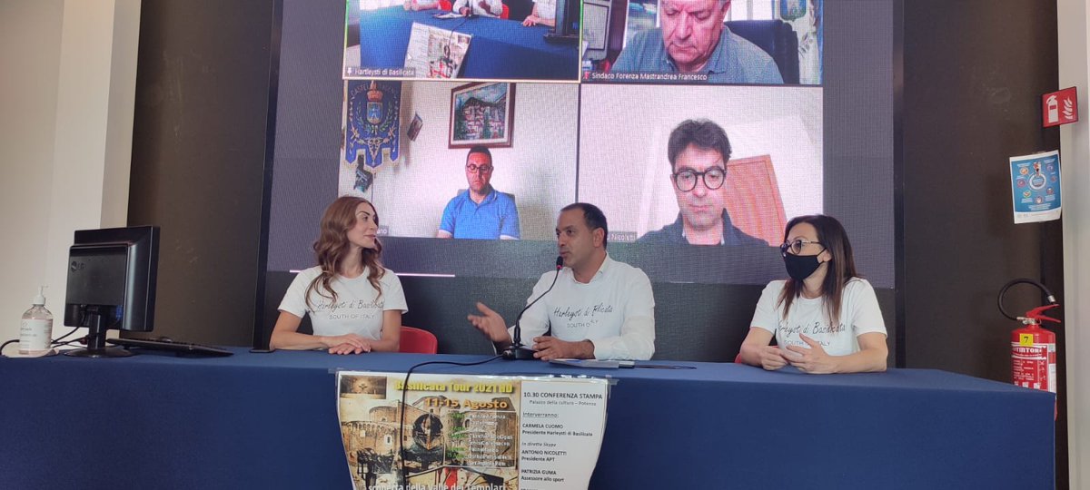 unplibasilicata's tweet photo. Presentato questa mattina presso il Palazzo della Cultura di #Potenza il "Basilicata Tour HD 2021-Alla scoperta dei Templari" dall' 11 al 15 Agosto in Lucania promosso da Harleysti di Basilicata rappresentanti dalla presidente Carmela Cuomo

#viaggioinbasilicata #ioviaggiolucano https://t.co/2d9pM1tASJ