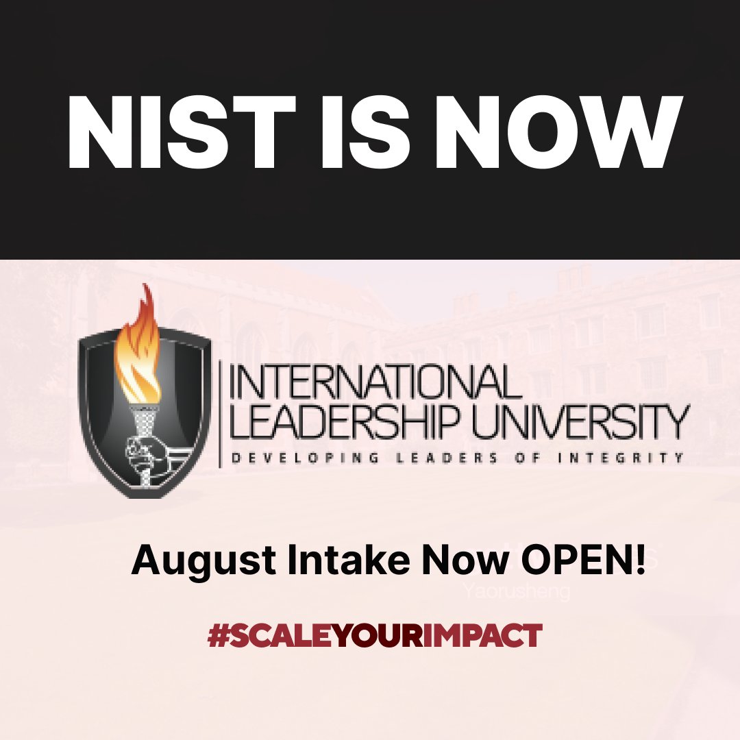 Formerly known as NIST, we rebranded to ILU so we can serve you at an advanced level. We are now offering a wider range of accredited courses as we seek to develop leaders of integrity across all scopes of professions.  
Sign up: kenya.ilu.edu 
#ScaleYourImpact #ILUat40