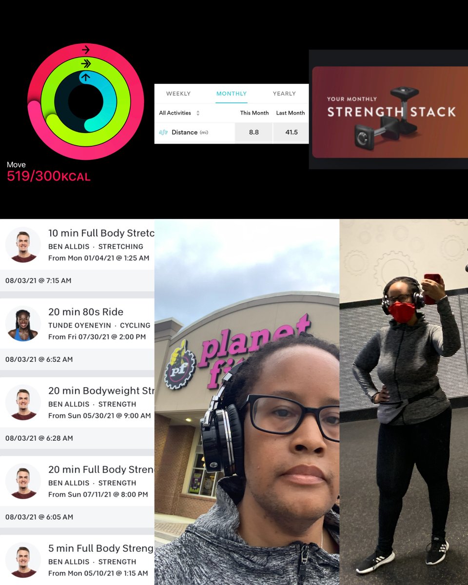 Author_DLWhite's tweet photo. #lilwaistfatass activity complete  ✅

August #Strenf stack. I miss Matty already. 😩 And it’s Tunde Tuesday. Going to start tracking bike miles again. Going for 50 to top last month. #peloton https://t.co/75Uag12Mb4