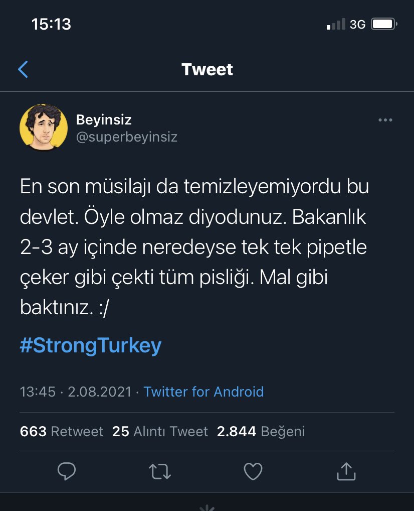 Yani inşallah pipetle içmişlerdir ne diyim