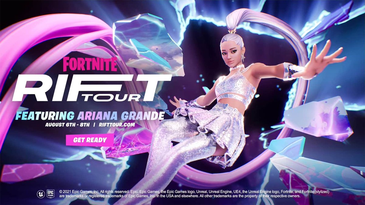 pass_Culture's tweet photo. .@ArianaGrande s’est associée à #Fortnite et organise une tournée virtuelle, intitulée #RiftTour, qui se déroulera dans le jeu du 6 au 8 août ! La chanteuse aura son propre avatar et les joueurs auront accès à une playlist spéciale. https://t.co/upsPbzJvx0