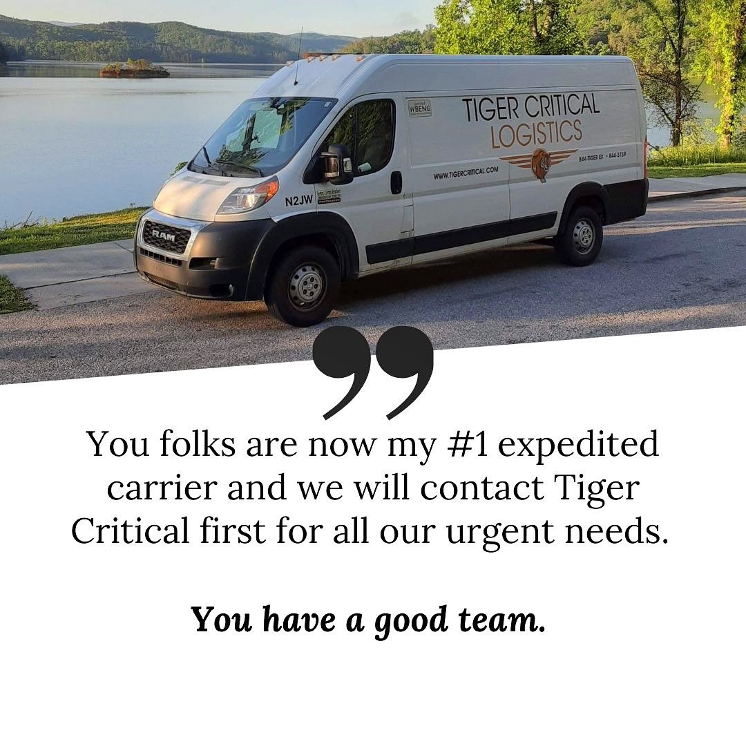 Our customer service is unparalleled when it comes to expedited shipping. But don’t take our word for it - this is recent feedback from a customer who wanted to share their experience working with our team. 

* 844-TIGER-EX
* dispatch@TigerCritical.com
* TigerCritical.com