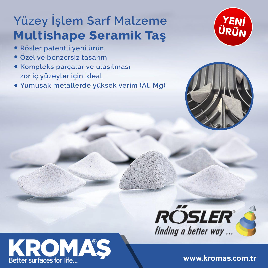 **YENİ ÜRÜN**
MultiShape Seramik Taş

Yüksek erişilebilirlik ve yumuşak metallerde üstün performans sağlayan MultiShape, yüzey işlem sarf malzemelerimiz arasında yerini aldı!

#multishape #seramiktaş #yuzeyislem #surfacefinishing #proses #rosler #kromas