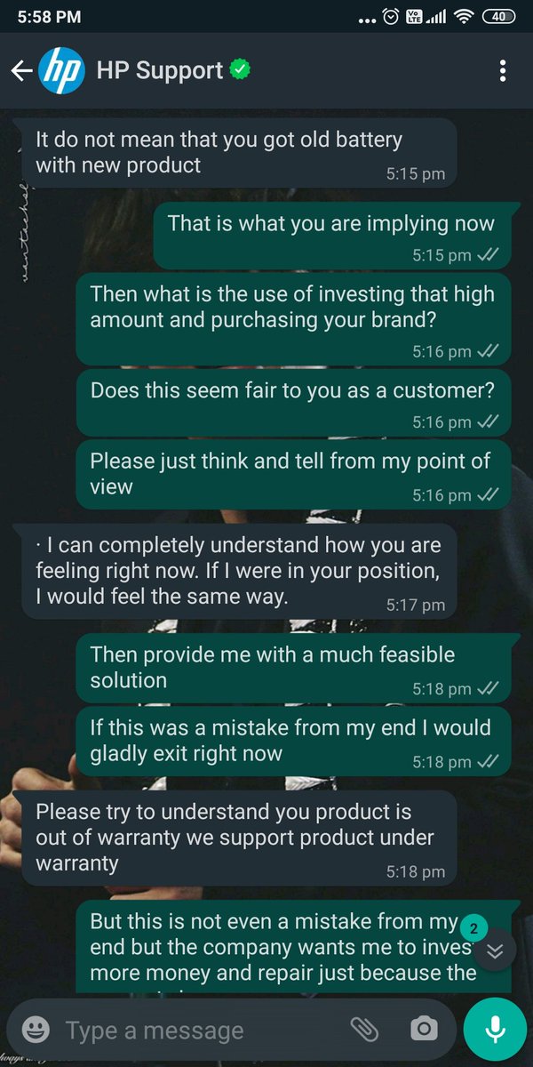 Madhoo89906917's tweet photo. I'm aware than my product is out of warranty now by two months.
Is that even fair for a customer who has purchased the product with such high rates to invest more and repair for a mistake which is not even on their side? @HP 
Totally disappointed.

#disappointed #hppavilion https://t.co/8lp11Su4f9