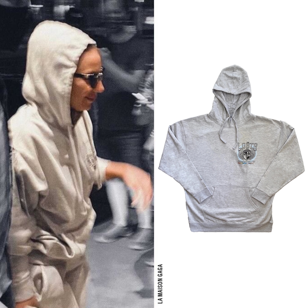 LaMaisonGaga_'s tweet photo. After dress rehearsals, Gaga was spotted returning back at her hotel dressed the @BajaEast LQBTQ+ crest hoodie, @APLRunning "TechLoom Bliss" sneakers and her #Savette "Symmetry Pochette" bag. https://t.co/NPDVSPLHqj