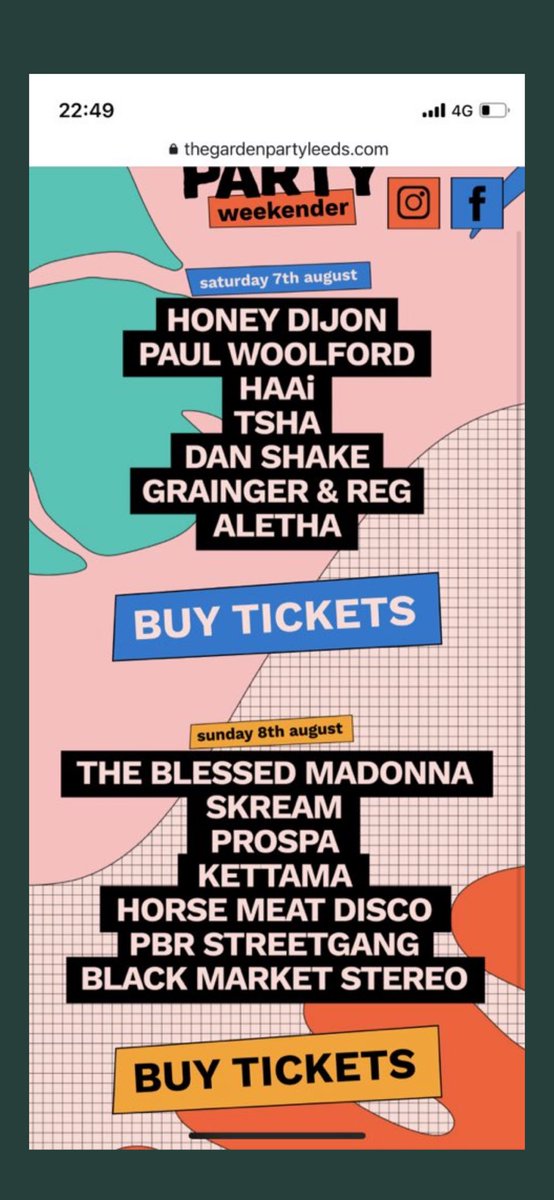 2 X the garden party Leeds tickets ( Friday and Saturday- can buy together or separately) Selling cheap! #thegardenpartyleeds #festival #gardenpartyleeds #ukfestival #leedsevent