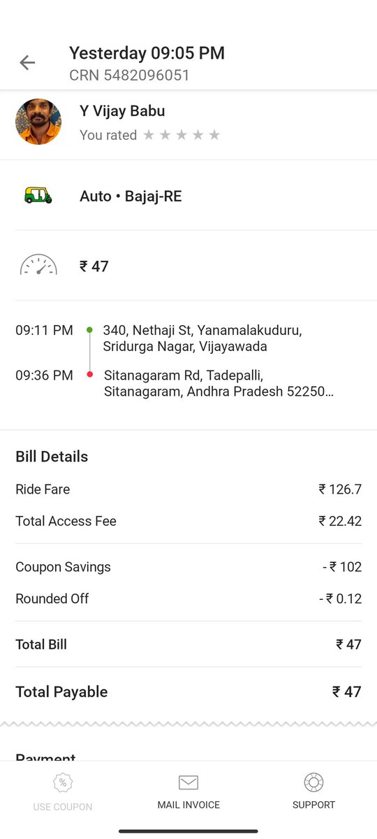 Ola Support on Twitter "against the driver. Hope to serve you better