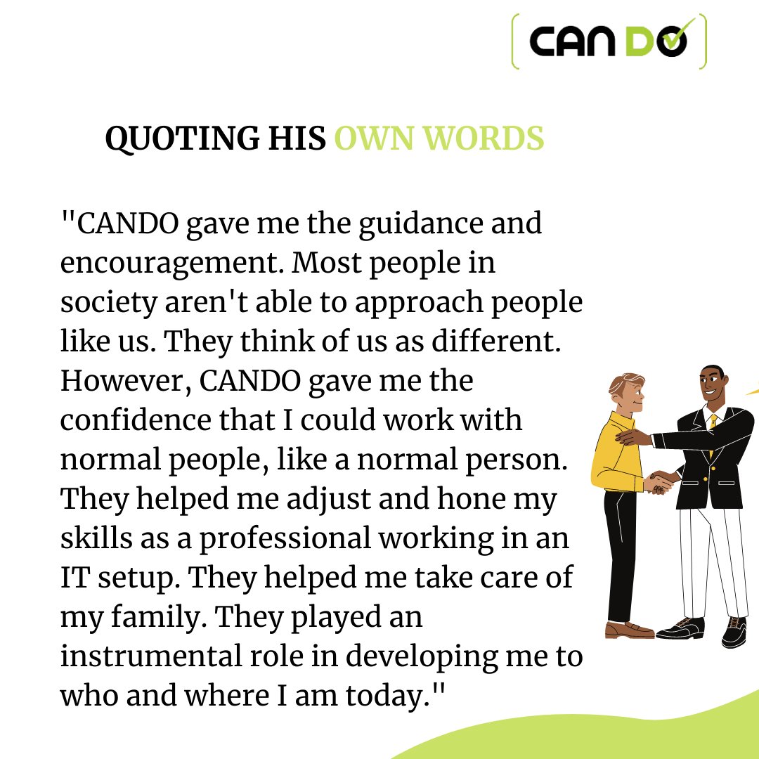 cando_india's tweet photo. Here is Vinod’s journey of getting his dream job. Read his story of success #Peopleofcando

#Candoindia #candoinitiative #Supportcando #CanDofordisability #employeeStories #employeespotlight #peopleofCanDo #peoplewithdisabilities #disabilityinclusion #ShareMax https://t.co/V76LMoSiaP