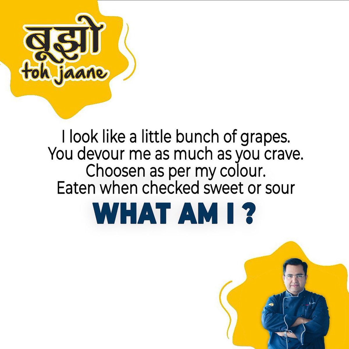 mchefajaychopra's tweet photo. #bujhotojaane
#AnswerChallenge
#bhujotohjaane #riddles #funandgames #foodriddles #questions #chefajaychopra #thebigdaddychef #chef #cheflife #comments #newpost #doyouknow https://t.co/osSlbUCt6q