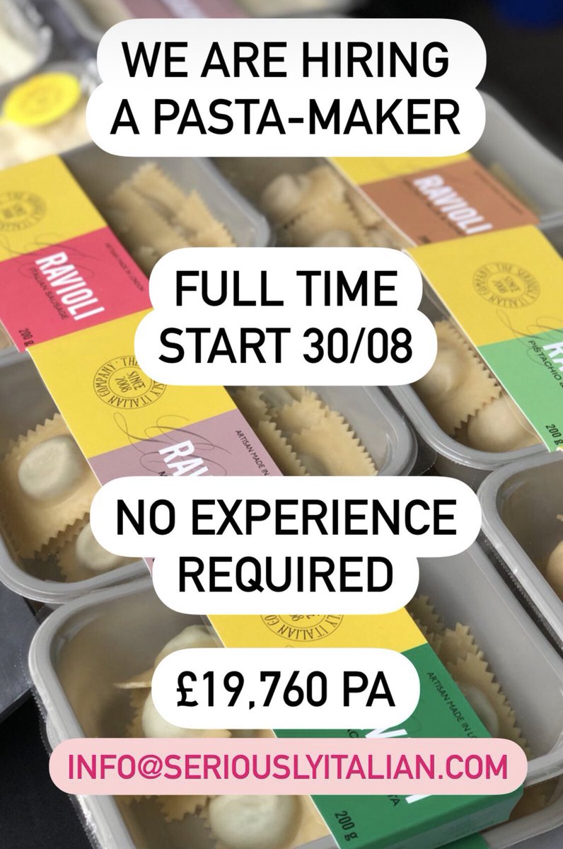 We are hiring a pasta-maker