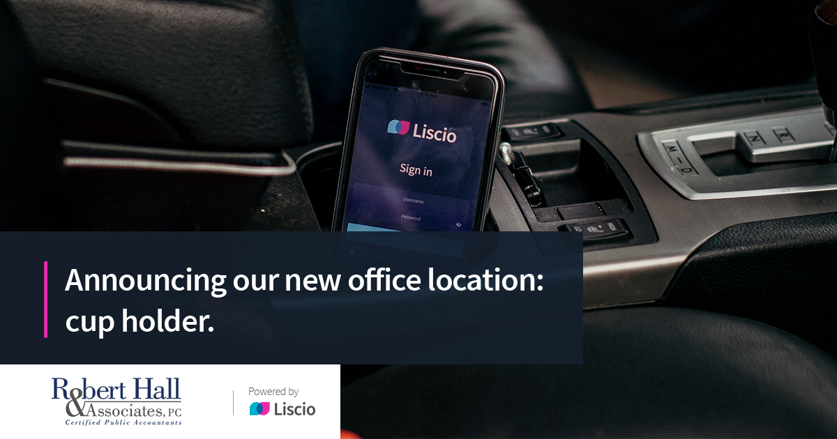 hallassoc_cpa's tweet photo. Take us with you instead of having to come to where we are! Our Liscio platform allows you to safely work with your accountant wherever you are. Ask us for details! #Liscio #SafeCPA https://t.co/hpg5bC8XO8