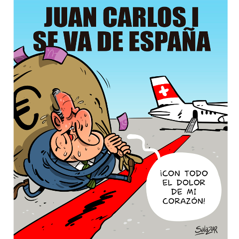a2g82's tweet photo. Avui fa un any que Espanya té 2 reis, "El preparao" y "El fugado" 
#reyfugado #corrupcionreal #corrupcioreial #marcaespaña https://t.co/YSYRsrlA1u