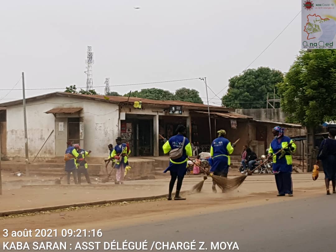 #SNP2021 A BOUAKÉ 
Les activités menées :
- désensablement 
- balayage 
- désherbage 
des voies avec MOYA service.
#minass