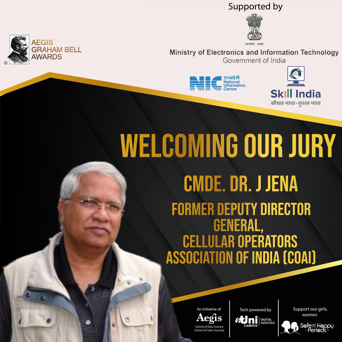Welcoming Cmde. J Jena , Former Deputy Director General, Cellular Operators Association of India (COAI) as the jury of Aegis Graham Bell Awards.

#tech #india #artificialintelligence #innovation #informationtechnology #healthcare #COVID19 #technology