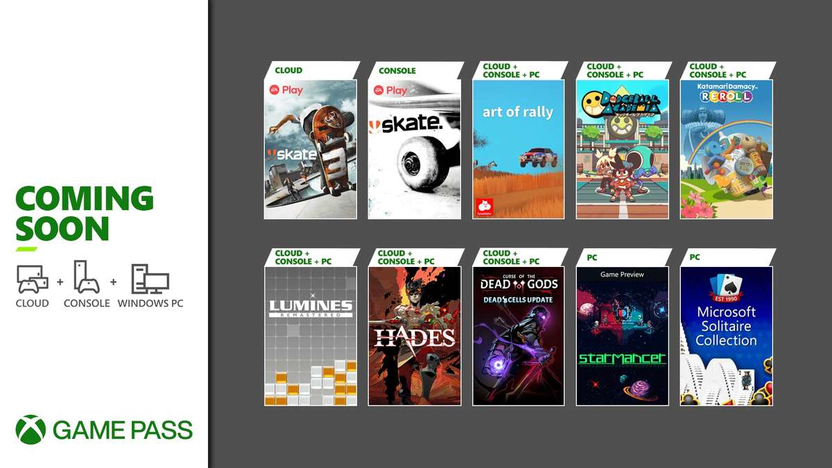 Ja tenim aquí la primera fornada del #XboxGamePass pel mes d'agost!
Clàssic del món del #Skate, indies amb molt #idXbox, fenòmens gamers com #Hades i per algun motiu #MicrosoftSolitaireCollection a #XboxGamePassPC.
Amb quin voleu iniciar les partides d'aquest mes? #JumpIn #Xbox