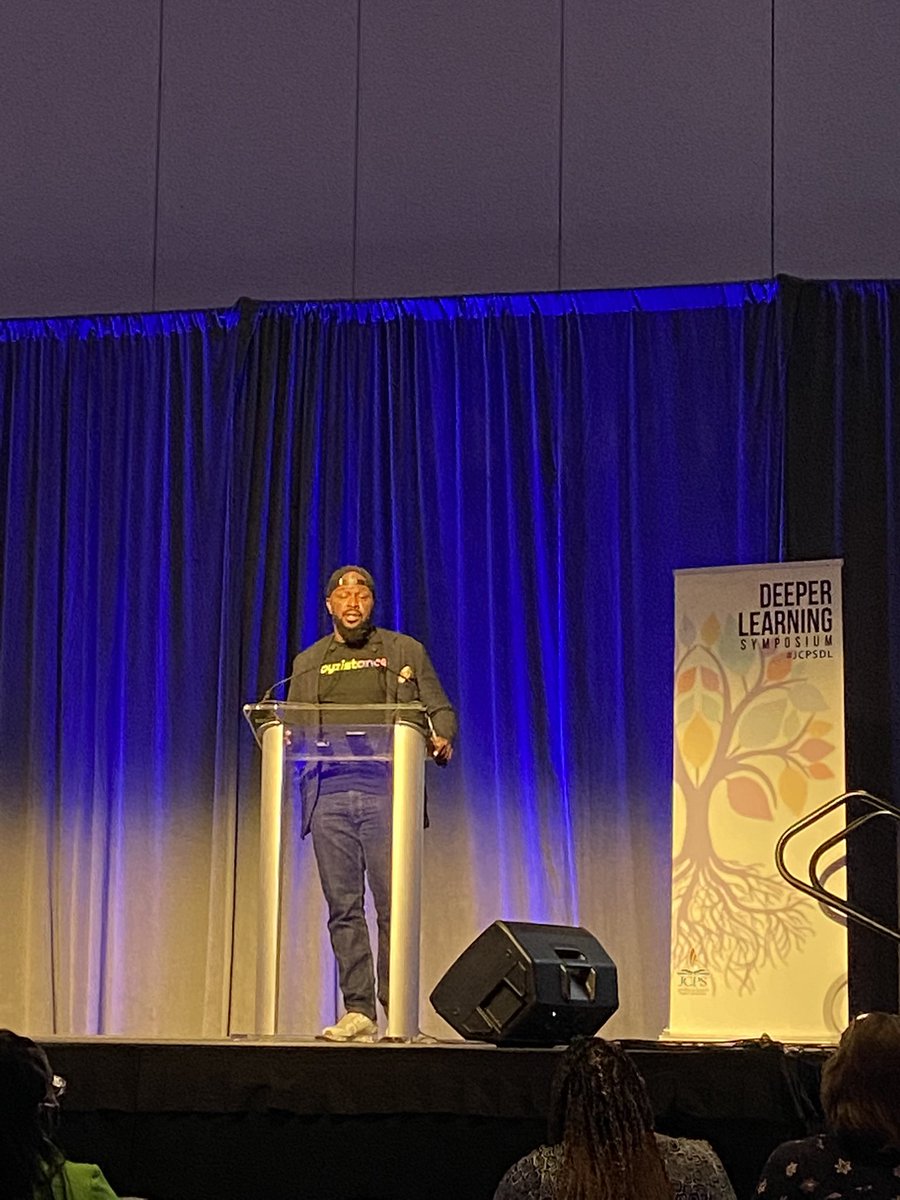 Grateful to sit in the HOW with <a href="/kalebrashad/">Dr. Kaleb “Kofi” Rashad, Creative Director</a> @JCPSDL thank you for your wisdom and action! #loveandjustice #collectiveliberation #learnercentered #liberatorydesign