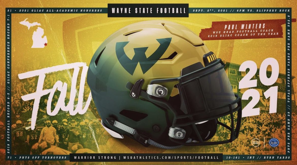 WSUWarriorsFB's tweet photo. 30 days until Wayne State Warrior football returns to Tom Adams Field!

🗓 September 2nd, 2021
🕕 6:00 PM 
📍 Tom Adams Field

#OneWarrior 🔰 https://t.co/bgqAd0z3TR