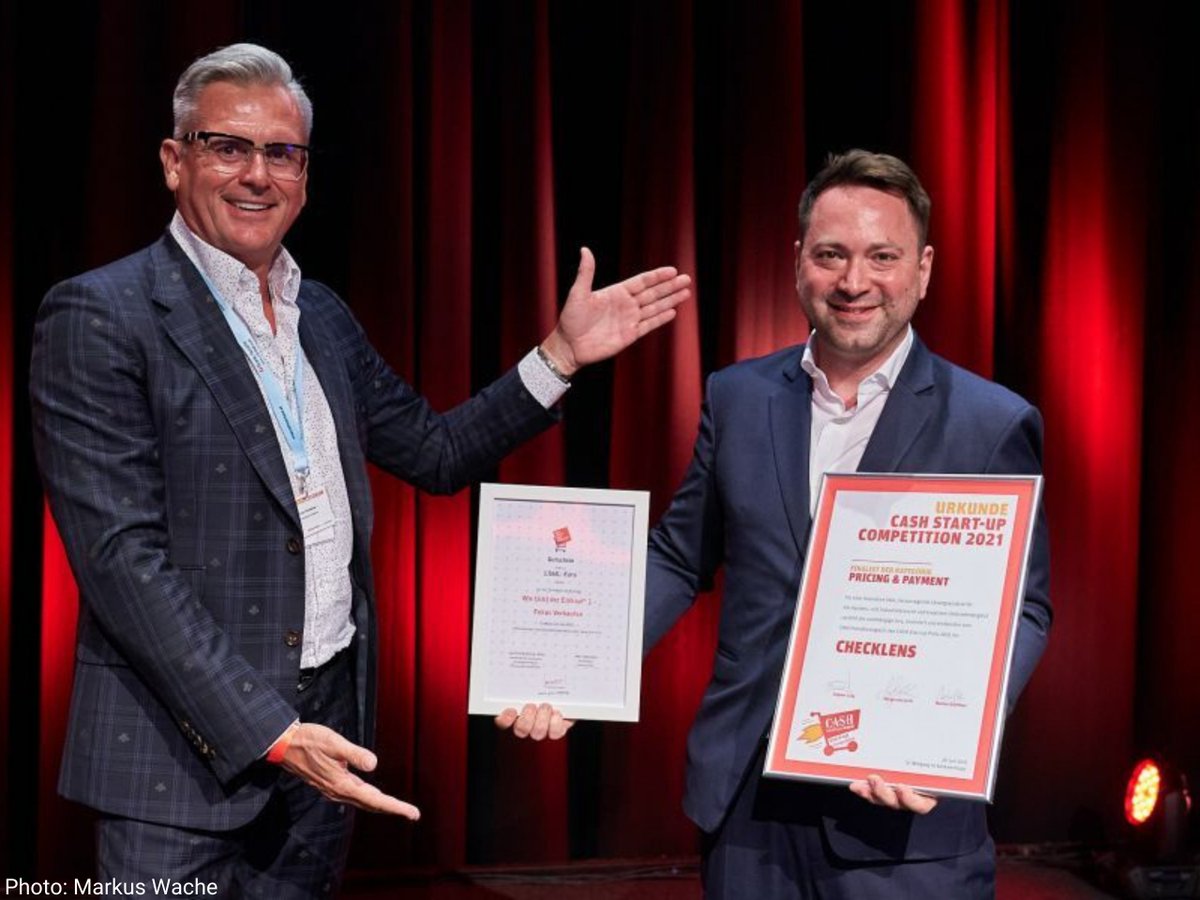 <a href="/checklens/">Checklens News</a> has been announced winner of the CASH Startup Competition 2021 at the 36th CASH trade forum hosted by Manstein Verlag in Austria. ‘We have proven that our AI is working and it is applied internationally’. Learn more: bit.ly/2TSp3Lx 

Photo credit: Markus Wache