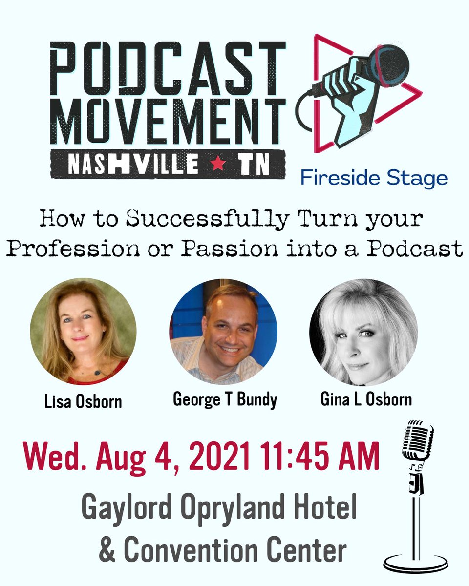 If anyone is attending <a href="/PodcastMovement/">Podcast Movement</a> this week, stop by and say hello. Excited to be presenting with <a href="/Lisa_FM/">Lisa Osborn</a> snd <a href="/GTBundy/">George T Bundy</a>.