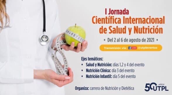 AkunaIdeas's tweet photo. 🚨Del 2 al 6 de agosto del 2021, la carrera de Nutrición y Dietética de la @utpl  organiza la “I Jornada Científica de Salud y Nutrición”, un espacio para aprender sobre salud y nutrición, nutrición clínica y nutrición infantil.
Te invitamos a formar parte de las charlas 👇🏻 https://t.co/vnc4Grw0Rm