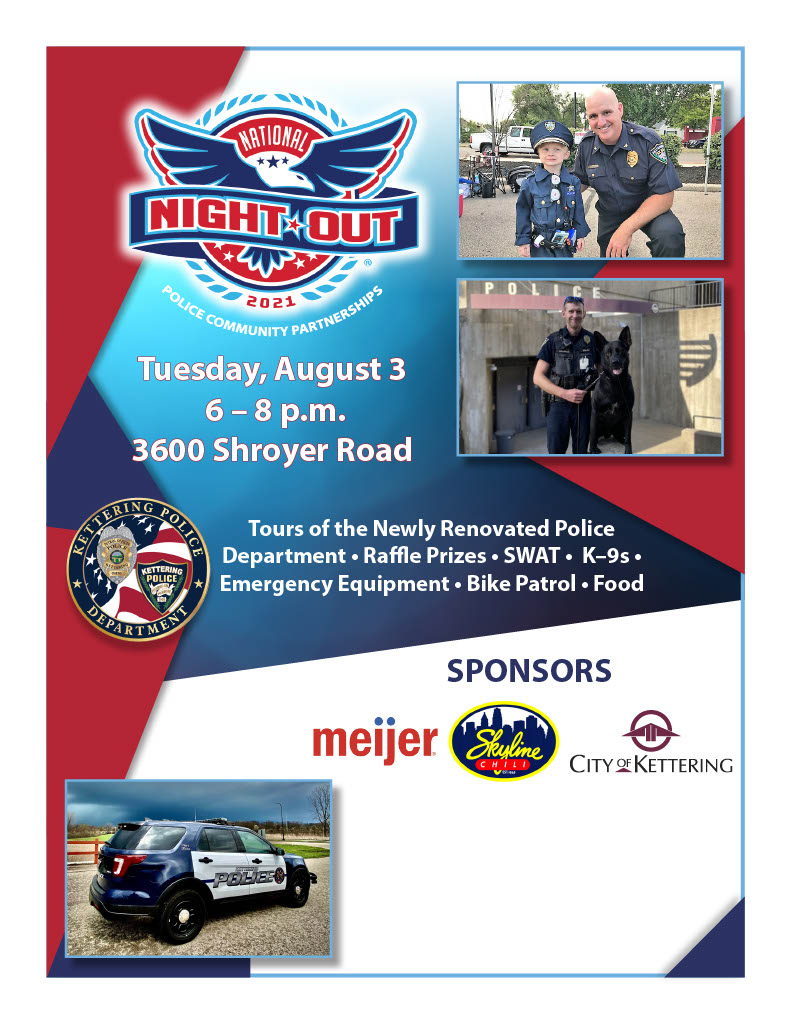 KPD welcomes all to join us tonight for National Night Out promoting police and community partnerships. Come out and meet our specialized units, view demonstrations, food and drinks provided and tour our newly renovated police department. Several gift baskets will be raffled off.