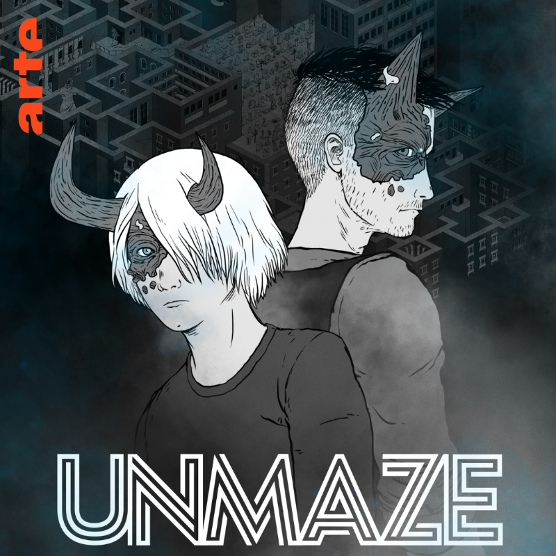 ARTEfr's tweet photo. Qui de Thésée ou Astérion sauverez-vous ? Plus vous aidez l’un, plus l’autre se perd dans le labyrinthe… À vous de faire des choix dans le jeu #Unmaze 🌗 ⤵️