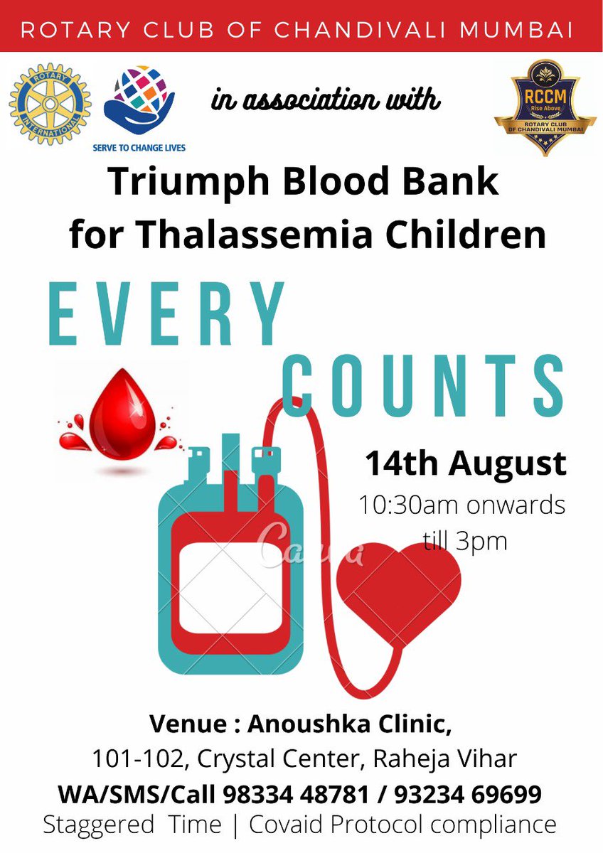 Residents of Chandivali and Powai are requested to come forward and donate blood if you are eligible. You could be saving lives. <a href="/BJP4Chandivali/">BJP4Chandivali</a> <a href="/aapchandivali/">Aam Aadmi Party Chandivali</a> <a href="/ChandivaliCCWA/">Chandivali Citizens Welfare Association (CCWA)</a> <a href="/ChandivaliY/">Chandivali_Yuvasena</a> <a href="/sanjayrohida68/">Sanjay Rohida</a> #blooddonation #Blood <a href="/RahejaVihar/">Raheja Vihar</a>