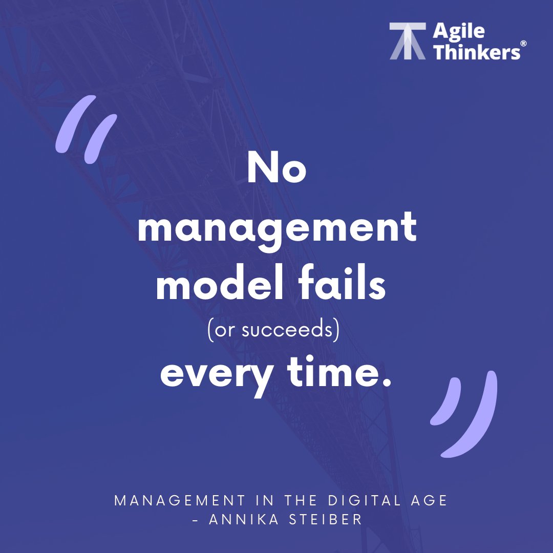 agile_thinkers's tweet image. In the Management in The Digital Age book, Annika Steiber - speaker at eXperience Agile - affirms that “No management model fails (or succeeds) every time.” Is there anything more agile than this? 

#agilethinkers #agilethinkersacademy #management #digital #agile