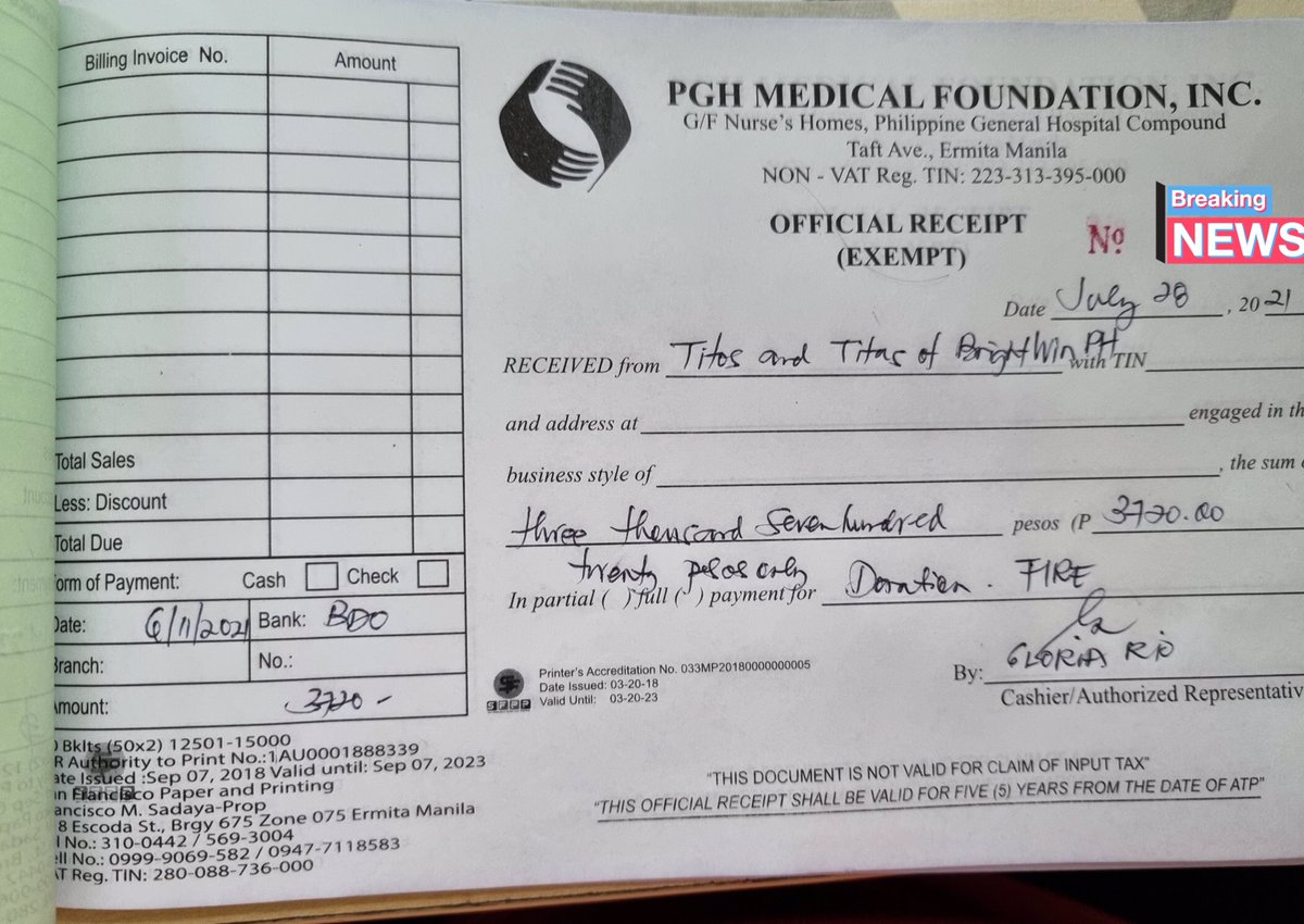titatito_bw's tweet photo. Inspired further by the generous hearts of @bbrightvc and @winmetawin, Titos and Titas of BrightWin PH donated cash to UP-PGH Med. Foundation with the intention to help those affected by the fire incident in Philippine General Hospital last June 16. ☀️🐰🙏🏽
#bbrightvc #winmetawin https://t.co/7ahVYYAo3S
