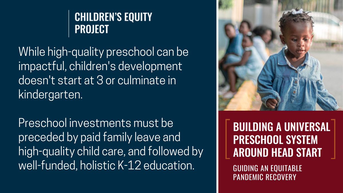 ChildrensEquity's tweet photo. Right now, too few children have access to high-quality early childhood education, while too many others have limited access to lower-quality experiences. @ChildrensEquity shares how to build a universal #preschool system around #HeadStart: https://t.co/2UEi27pblw https://t.co/XnxG7NQBLO