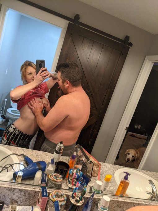 When your husband starts playing with your boobs in the mirror after getting ready and the dogs looking<a href="/tag/behindthescenes"class="tags"><span>#behindthescenes</span></a><a href="/tag/linkinbio"class="tags"><span>#linkinbio</span></a><a href="/tag/adultwork"class="tags"><span>#adultwork</span></a><a href="/tag/sugarbabies"class="tags"><span>#sugarbabies</span></a>