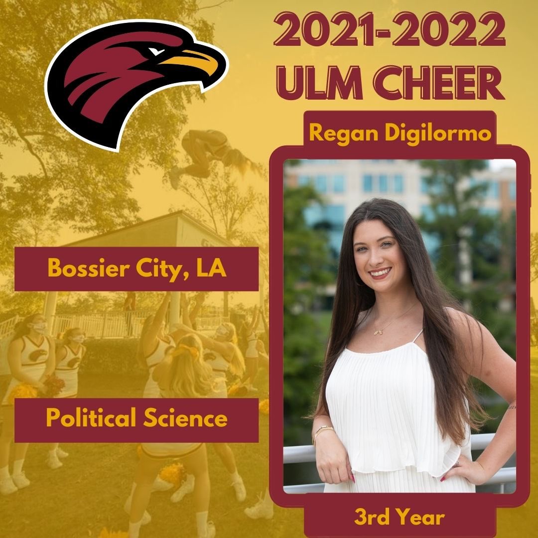 Next up for our 2021-2022 intros is a third year back spot, Regan Digilormo! #RushULMCheer