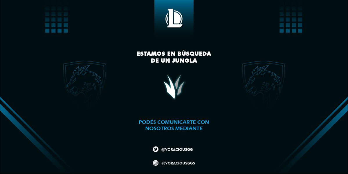 VoraciousGG's tweet image. ⚠️TE ESTAMOS BUSCANDO

Si sos jungla M+ y estas FREE AGENT podes postularte a los tryouts comunicándote con @santiradice_.

👉🏼¡Agradecemos la difusión y la recomendación de players!

#FormaParte #WeAreHunters🐺💙