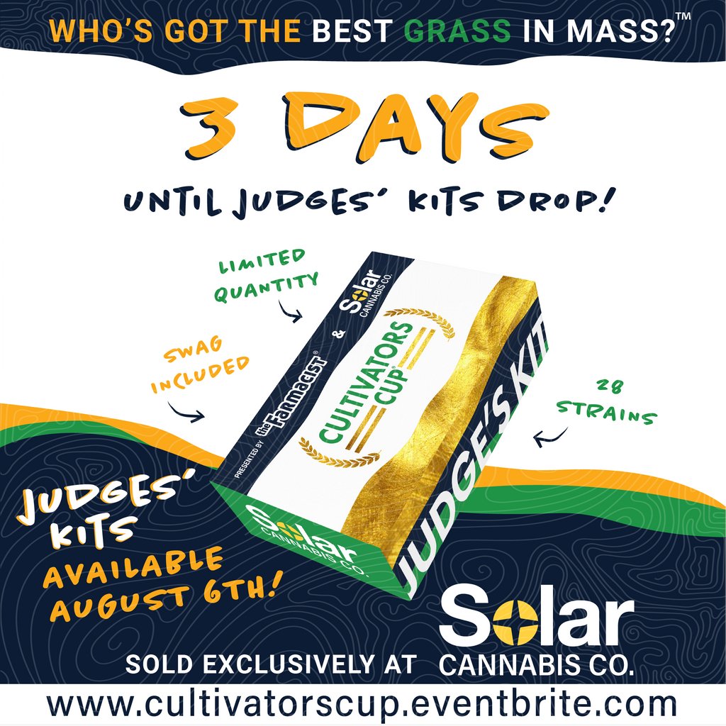 BerkshireRoots's tweet photo. In 3 days, come out to @SolarCannabisCo in Somerset, MA & pick up your Official Judge's Kit for 2021 โ
Cultivators Cup! YOU be the judge!โ
#CultivatorsCup2021 #theFarmacist #SolarCannabisCo #AdultUseCannabis #CannabisMarketing #Cannabisevents #HighBeautiful #CannabisCommunity https://t.co/rgKsIRtEoJ