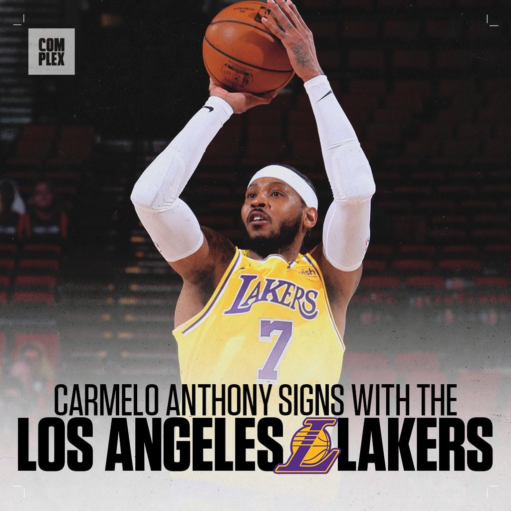 ComplexSports's tweet photo. MELO IS A LAKER! 

Bron and Melo together! https://t.co/QTUReM6paD