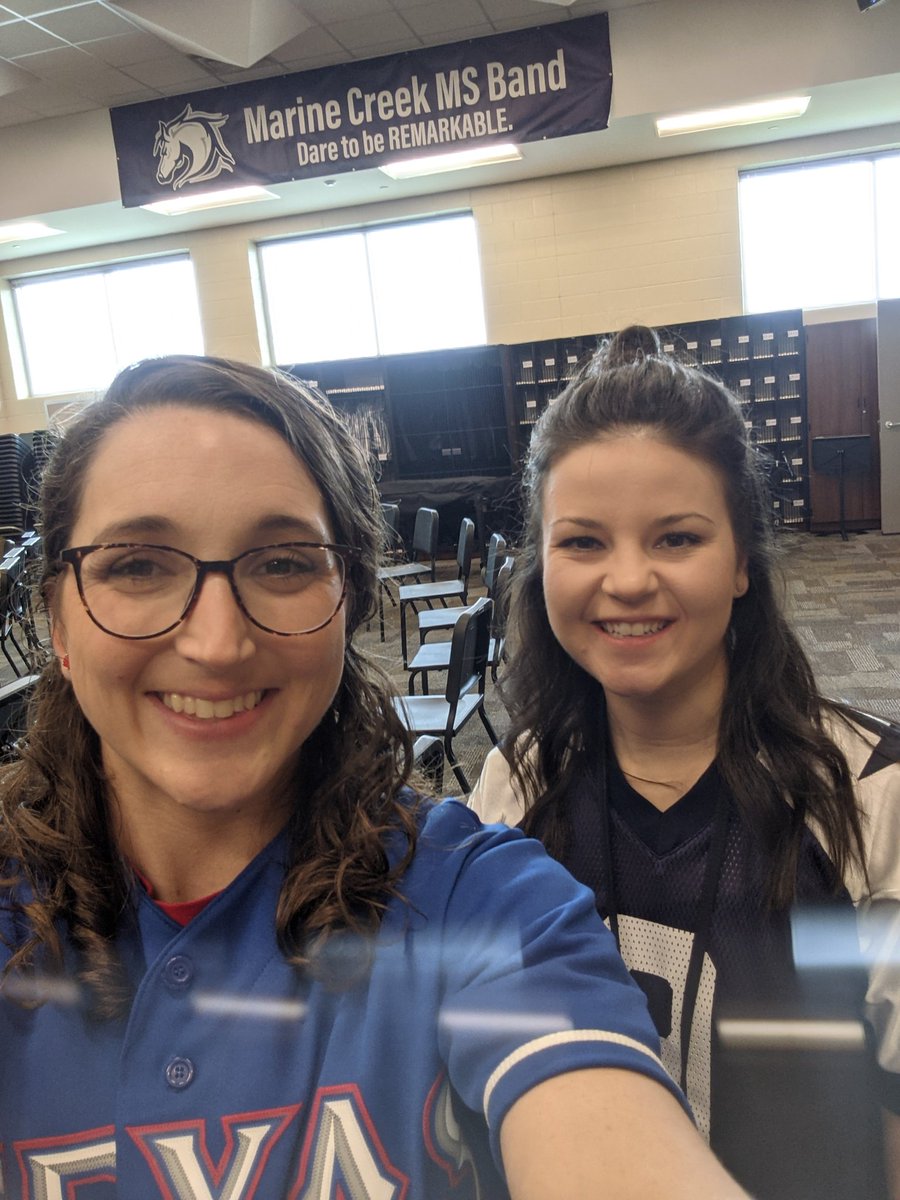 Mrs. Stephens and Mrs. Clark are ready for band camp tonight! Excited to see you in your favorite sports fan gear! Camp starts at 5:30 in the band hall for ALL 7th and 8th graders!