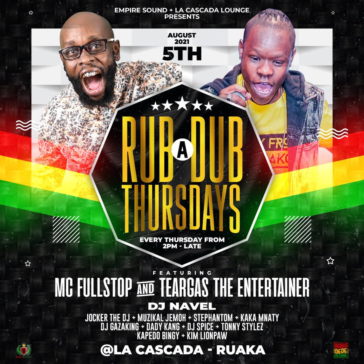This Thursday @lacascadamiguela RUAKA with @mc_fullstop @djnavelkenya hii itakua movie)))see you there #RubADubThursdays