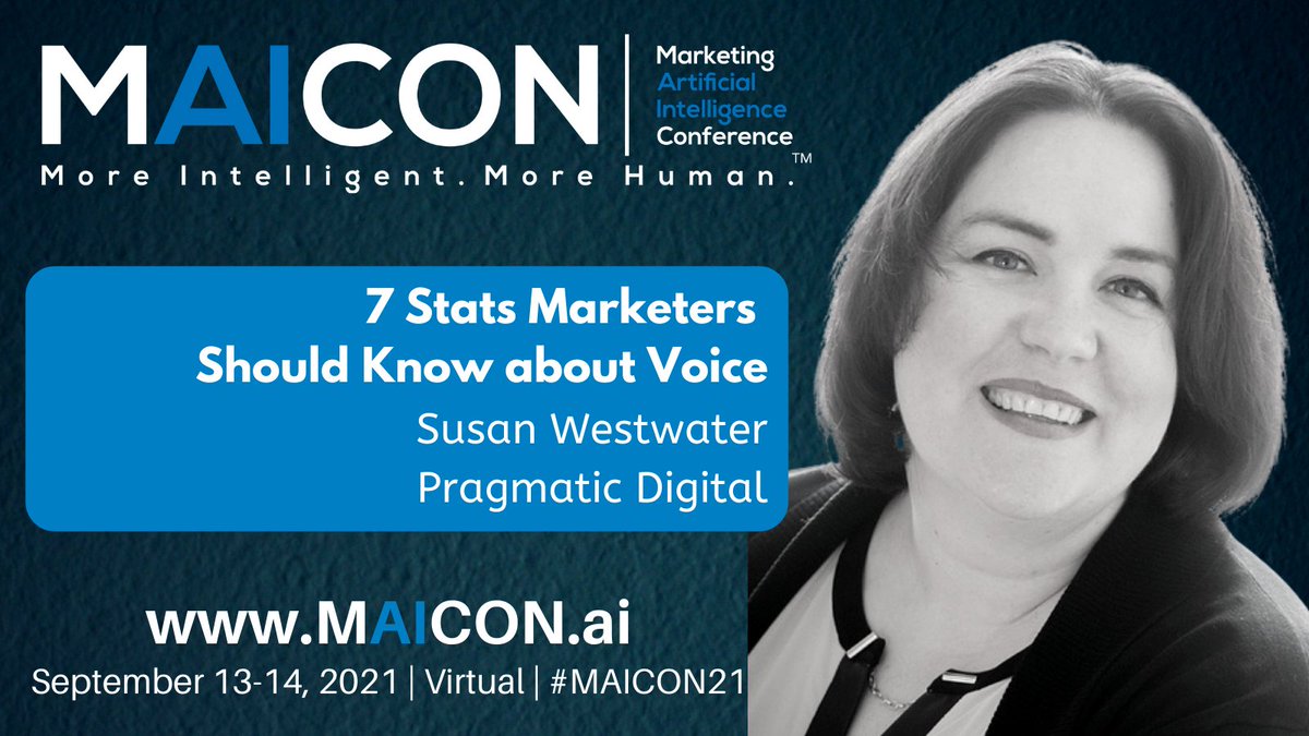 At #MAICON21, we're excited to have @PragmaticDigitl CEO and co-founder, @SJW75, as a breakout session co-host! Susan is also a successful author and a @WomenInVoice advocate. ➡️ Join her on Sept 14, 2021 (use code TW20 for 20% off): hubs.la/H0TDnnK0