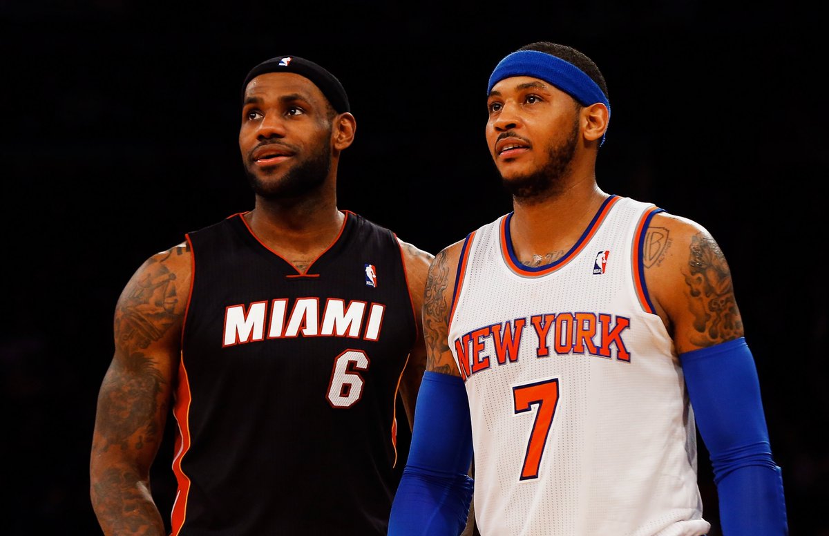BleacherReport's tweet photo. Now teammates in Year 19.

What a journey for Bron and Melo. https://t.co/3YrHPDkWXe