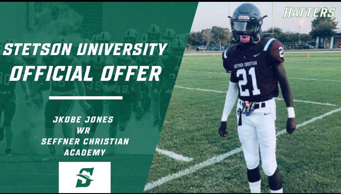 Blessed to receive an
offer from Stetson University
<a href="/coachbkyoung/">Brian Young</a> 
<a href="/mrspeaklife/">Coach John Jefferson</a>