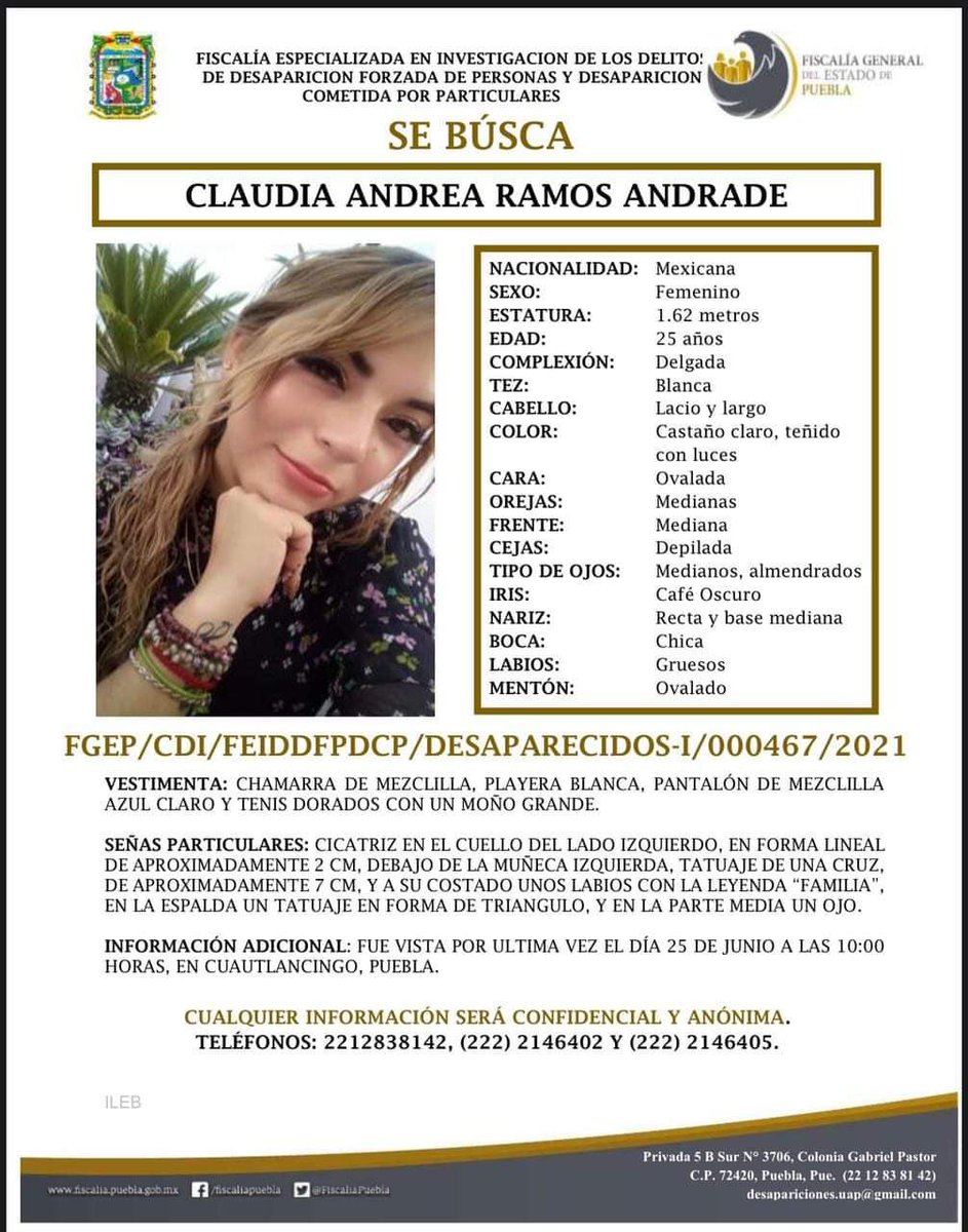 Lu_yohualli1224's tweet photo. El día de hoy,  les pido  encarecidamente ayuden a difundir algunas de  las siguientes fichas de búsqueda de nuestras hermanas desaparecidas a lo largo del estado poblano, ante la incapacidad de las autoridades para brindar una respuesta. https://t.co/kJyaImHlNy