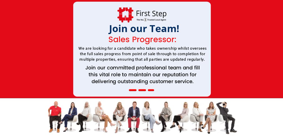 FirstStepTeam1's tweet image. #Vacancy We are looking for a #SalesProgressor ..Please read full description &amp;amp; apply: tinyurl.com/firststepjobs 

#EstateAgency #Jobs #JoinOurTeam