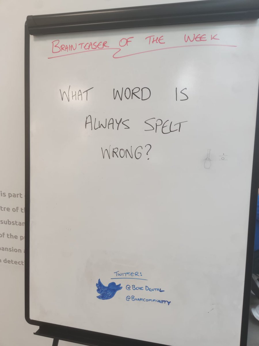 BchcDental's tweet photo. Brain Teaser of The Week #WellbeingBoard #TeamDental @bhamcommunity @TeamODBCHC1 @Sun_Kandhari @lappinhelen3 @Bex_H80 @tanday83 @zehra_yonel @praveenperio @BCHCNutrition https://t.co/OOkyCPPeEf