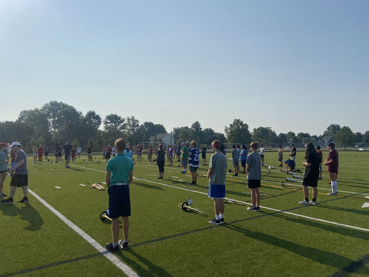 Beautiful morning for some marching fundamentals! Band camps are in full swing in BV. ⁦Lookin good ⁦@BVNBands⁩! ⁦<a href="/bvschools/">Blue Valley Schools</a>⁩